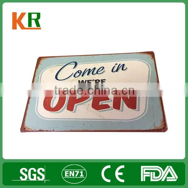Custome ptinting debossed and custom metal hanging signs