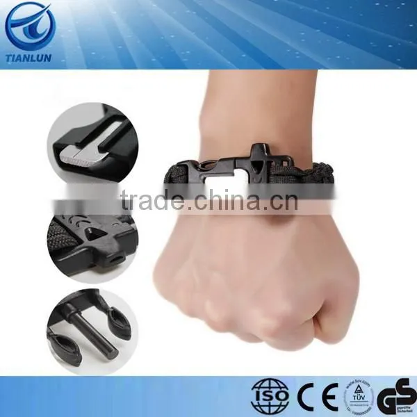Parachute Cord Bracelet .Adjustable Survival Bracelet Camping Wristband With Plastic Buckle