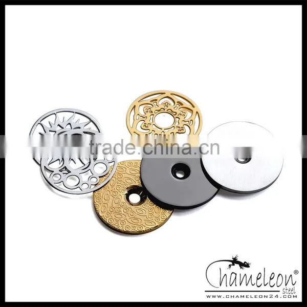 Chameleon 316L Stainless Steel Antique Forged Assembly Ring With Screw Design Plate photo-5