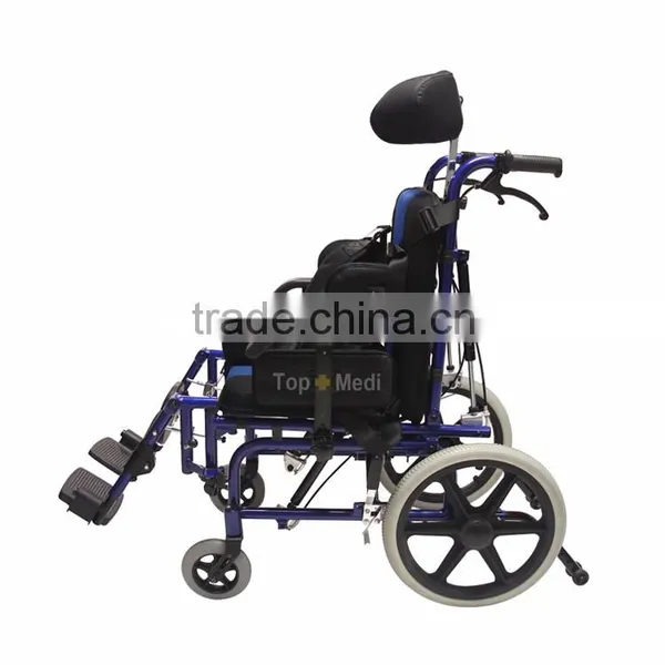 TopMedi Hospital Equipment Detachable Headrest Nylon Sponge Seat Cushion Folding Solid Wheelchair photo-5