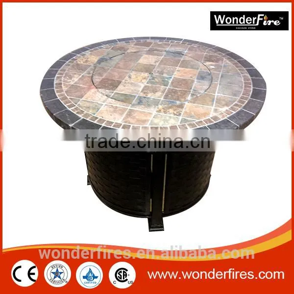 Outdoor Rectangle Gas Fire PIt System/fire Bowl/Slate Mosaic Round Mesa Heating Barbecue Table Fire Pit photo-2