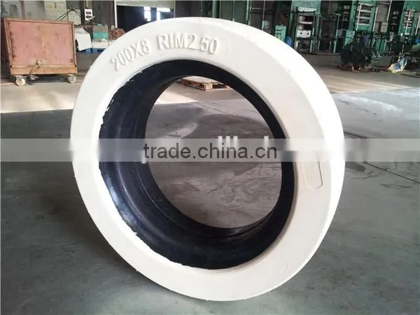 White Smooth Solid Tire Type and ISO Certification Tire for Lifing Platform photo-2
