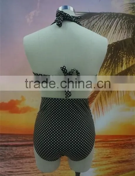 New Arrival Dot Print Fashion Retro High Waist Bikini photo-4