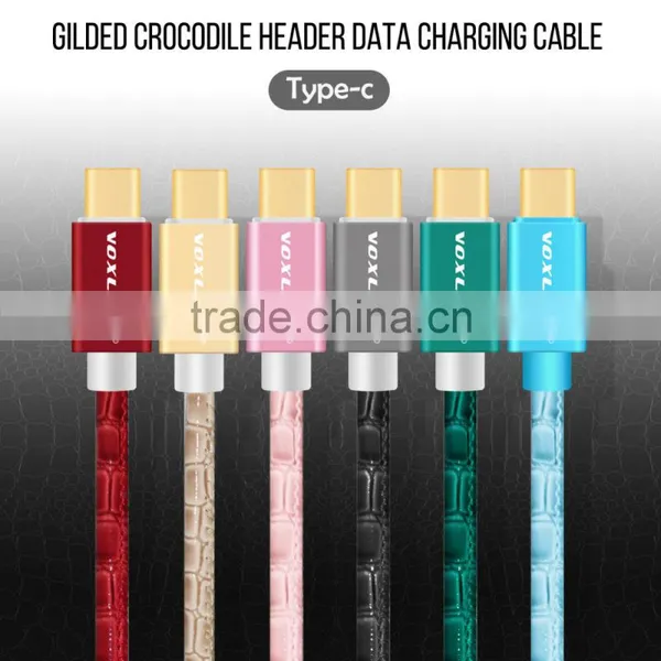 Voxlink 5v 1a High Quality Gold Plated Fast Charging 1m Crocodile USB 2.0 Charger Cable (type-c/micro Usb/for Ios Type) photo-3