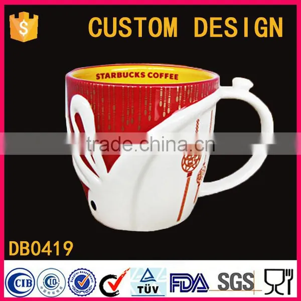 Children's Day Kids Gift Set With Ceramic White Rabbit Water Cups