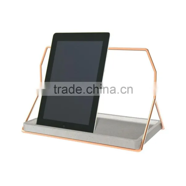 Multifunctional Metal Rack 3 Compartments Divided Rectangle Concrete Container photo-3