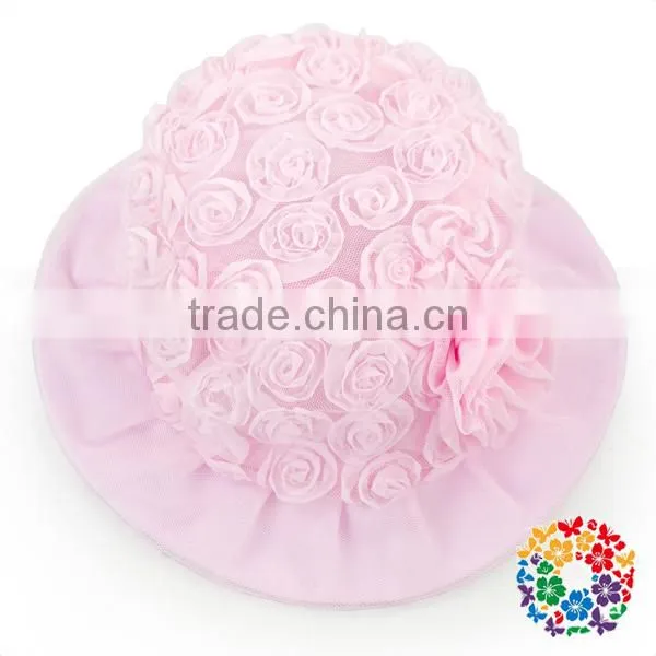 Pink Flower Lace Baby Hat Buckets Soft Cap Baseball Sports Cap Sun Visor Baby Cap Sun photo-2