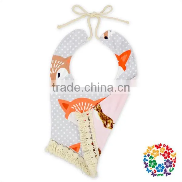 Wholesale Double Side Organice Tassel Baby Bandana Drool Bibs Heart Pattern Plain Baby Bibs photo-3