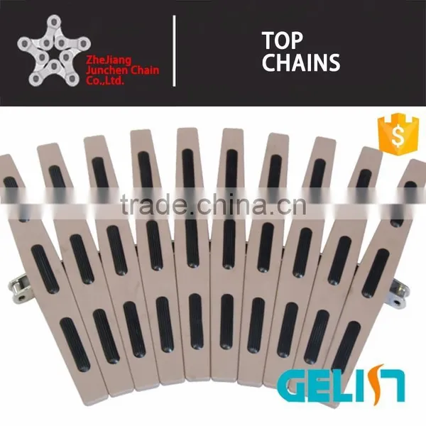 HF820 Simple Hinged Plactic Side Flexing Flat Top Chain/rubber Top Conveyor Chains With Rubber Blanket photo-2