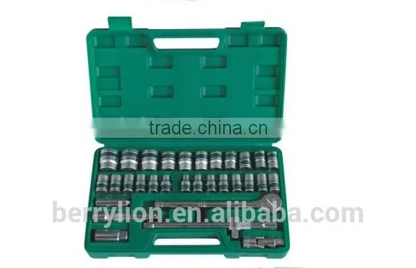 Berrylion Best Quality 32pcs Socket Set Chorme-Vanadium Steel Socket Tool Set photo-6