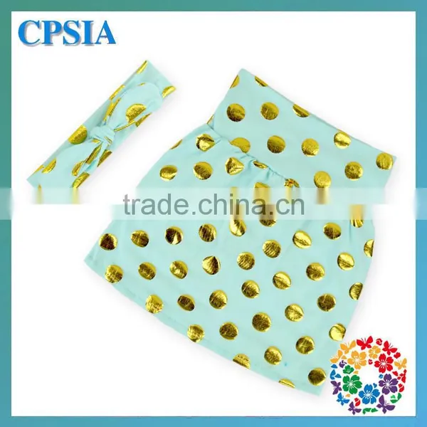 Wholesale Cute Girls Petti Skirts Aqua Young Girls Mini Skirt With Headband Cotton Tight Skirt For Kids