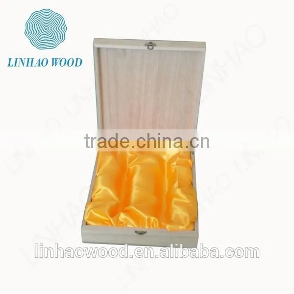 Exquisite Flip-open Cover Wooden Wine Box With Simple Disign