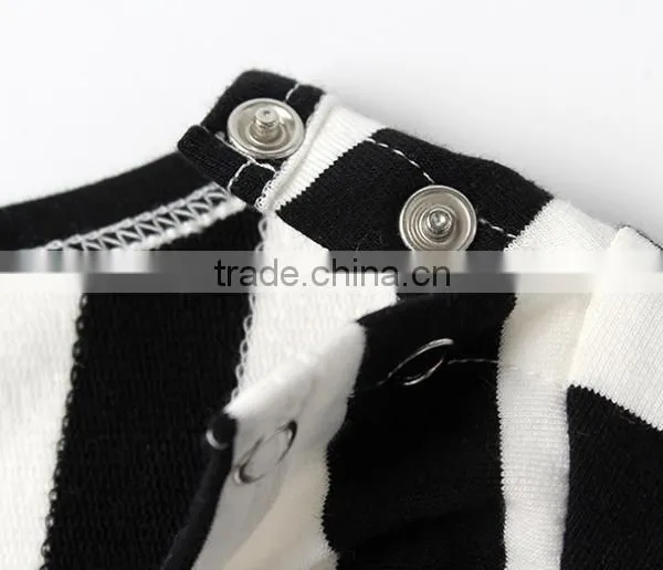 Sweet New Born Baby Gift Set Black White Striped Baby Romper Set photo-5