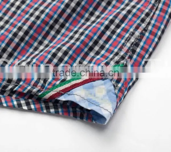 Fashion Short Sleeve Casual Design High Quality 100%Cotton Check Men Shirt photo-5