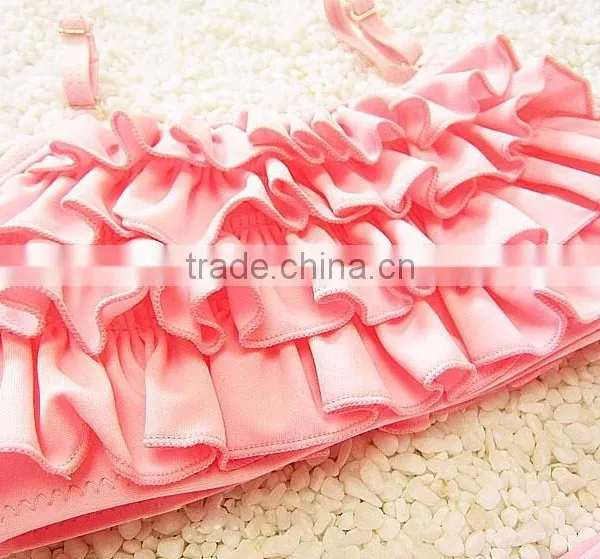 Romantic Purple Swimsuit Two Piece Set Ruffled Bikini Summer Beach Wear photo-4