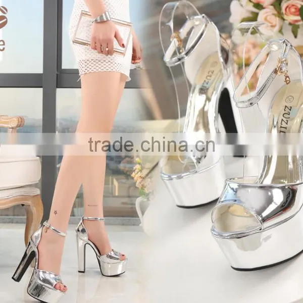 Zm50324b Summer New Style Chunky Heels Ladies Sandal 14cm Women Shoes High Heels photo-5