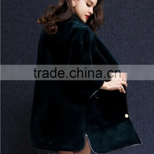 New Arrival Sleeve Length Vest Slim Embroidery Berber Fleece Fur One Piece Women Sheep Shearing Outerwear Cashmere Overcoat photo-4