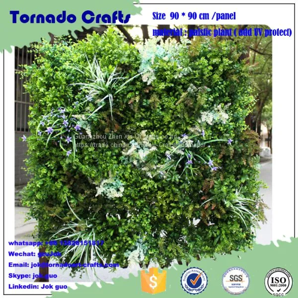 Mixed Grass Artificial Green Plant Wall in Plastic Indoor Outdoor Decoration Iron Shelf Backup High Quality Gardon Ornam photo-4