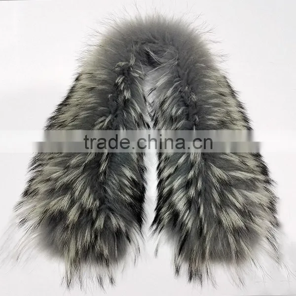 Myfur Real Animal Fur Raccoon Fur Made High Quality Fur Collar Hooded for Winter Garment photo-3
