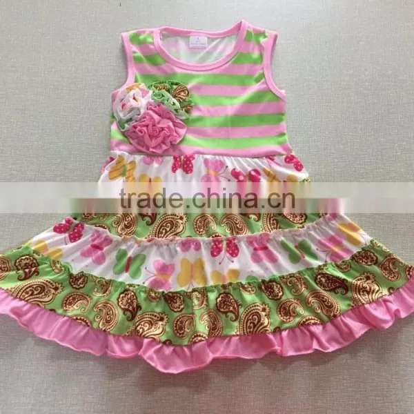 High Quailty Easter Baby Dress Girls Clothing With Ruffle Children Kids Dress With Bib photo-6