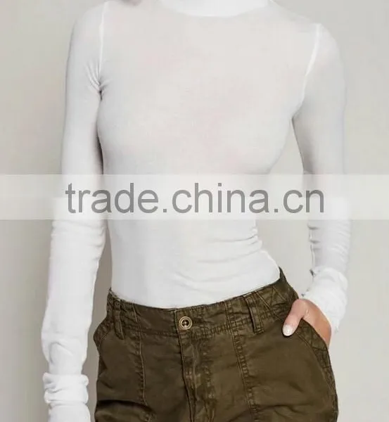 Runwaylover EY2372B 2017 Ladies Sexy Turtleneck Tight T-Shirts photo-4