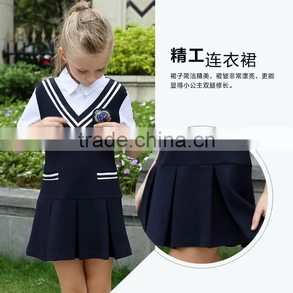 Juqian Factory Made Stylish Summer Fashion Primary Kids School Uniform Girls School Dress photo-6
