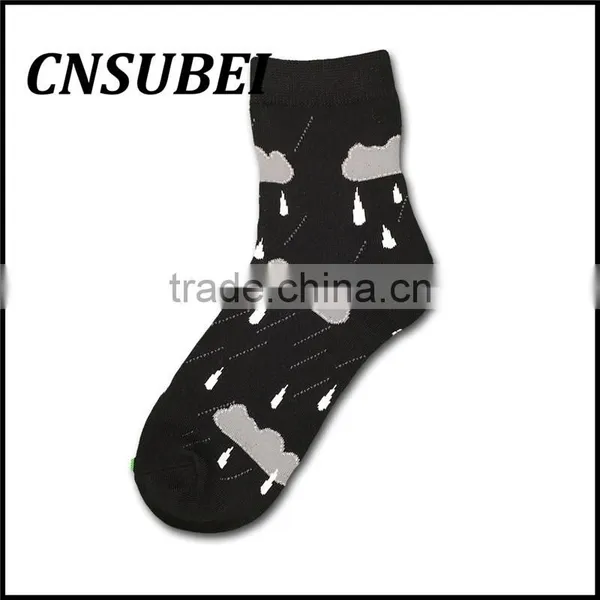 Customized Men and Women Student Cartoon Weather Rain Popular Candy Color Cotton Socks photo-2