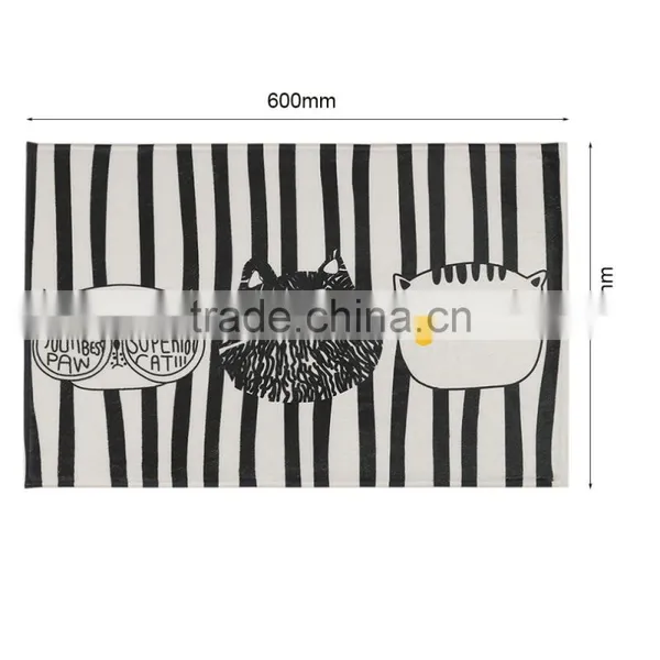 Fashion Design Home Bedroom Bathroom Flannel Floor Carpets Funny Cat Pattern Anti-Slip Floor Mat Carpet 5 Sizes Optional photo-6