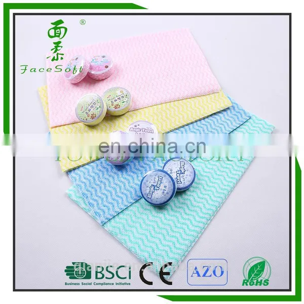 Kitchen Use Wave Printed Spunlace Nonwoven With Multicolor