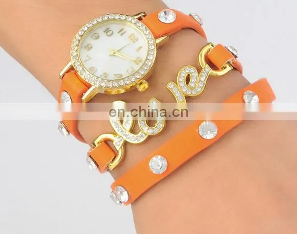 Newest Design Women Watches Retro Faux Leather Quartz Wristwatch With Bronze LOVE Word Luxury Watches Ladies photo-4