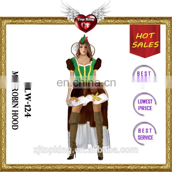 Factory Directly Selling Colorful Miss Robin Hood Costumes for Lady