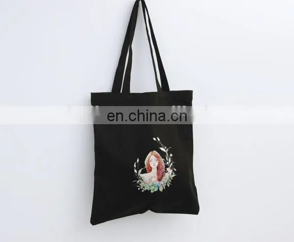 Wholesale UK Women Popular White Black Canvas Tote Bag photo-4