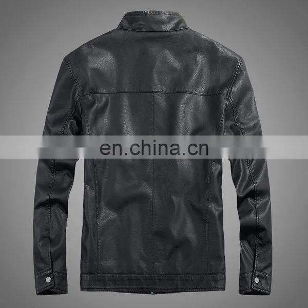 HOT BALCK MEN'S Lamb Skin Leather Classic Jacket Coat photo-2