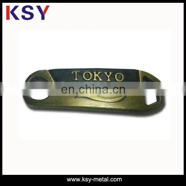 Gold Brush Custom Brand Logo Metal Garments Zipper Puller photo-3
