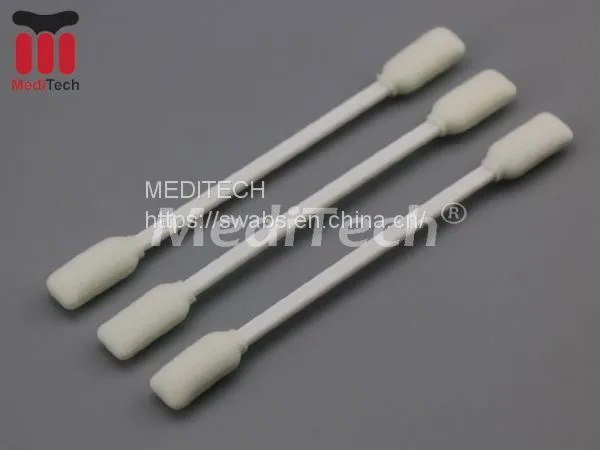DOUBLE HEAD FOAM SWABS WITH WHITE FOAM SPONGE HEAD