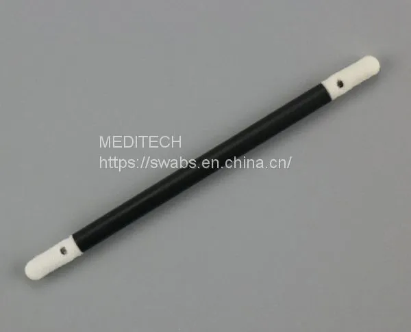 DOUBLE HEAD FOAM SWABS WITH BLACK PLASTIC HANDLE photo-2