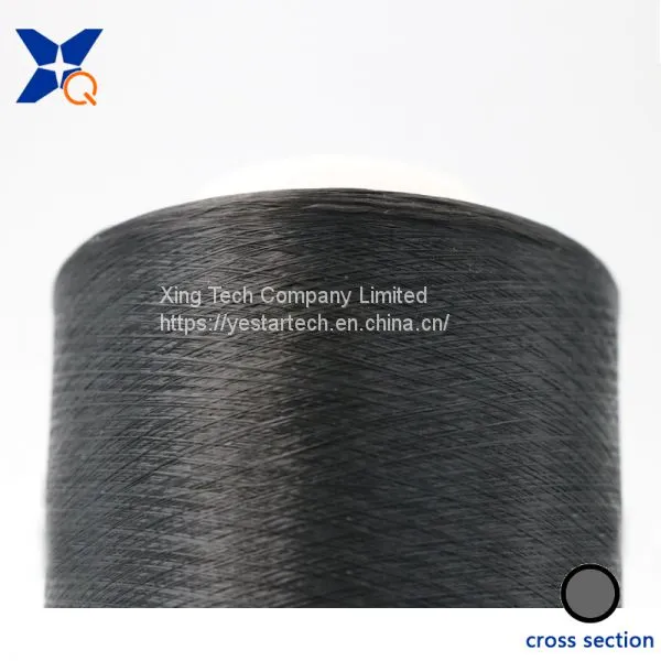 Carbon Fiber Conductive Nylon Filament 20D/3F Intermingling With 75D Black FDY Polyester Filament for ESD Workwear-XTAA184 photo-5
