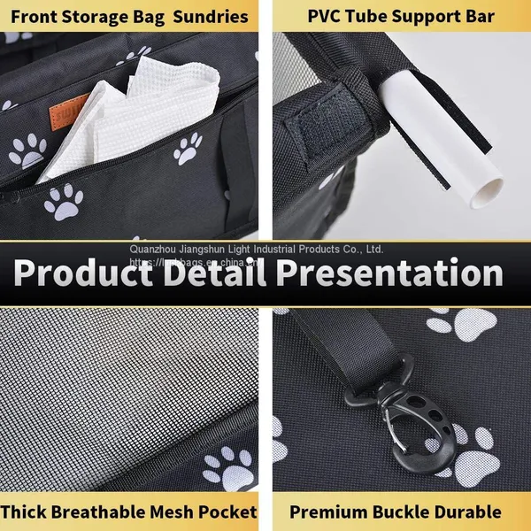 Oxford Breathable Folding Soft Washable Travel Bags Pet Products Dog Car Seat Carrier photo-3