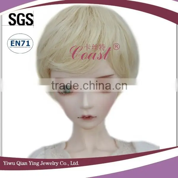 Light Blue Curly Synthetic Bjd Doll Short Hair Wigs photo-6