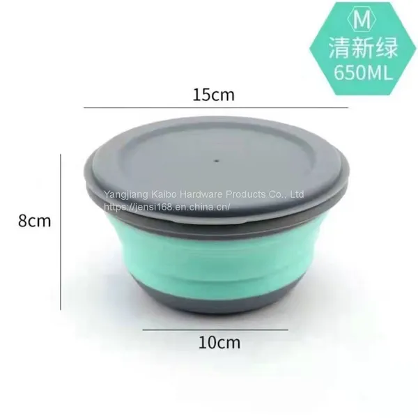 Folding Bowl Travel Portable Picnic Set Silicone Bowl Retractable Lunch Bowl Lunch Box photo-2