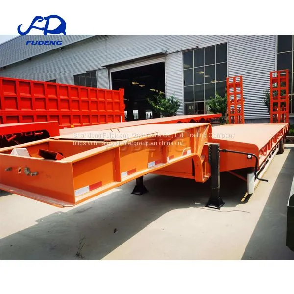 3 Axles 60ton 80 Ton 4 Axle 8 Lines 120ton Mechanical Suspension Low Bed Boy Semi Trailer