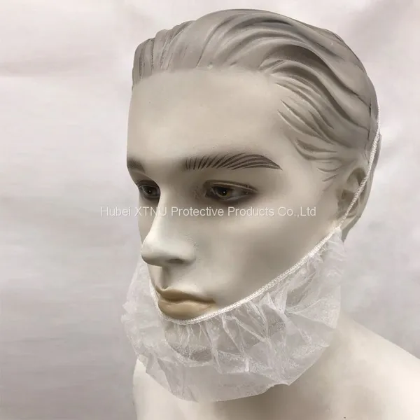 White Non Woven Disposable Beard Cover Single Loop 18'' For Food Processing