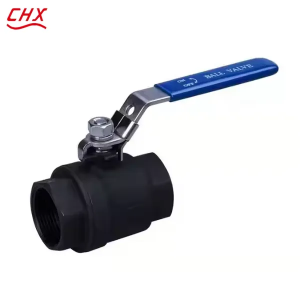 2-Piece Ball Valve 2in Full Port NPT Thread Carbon Steel WCB ANSI API 1000WOG Lock Handle Shut-Off Locking Type