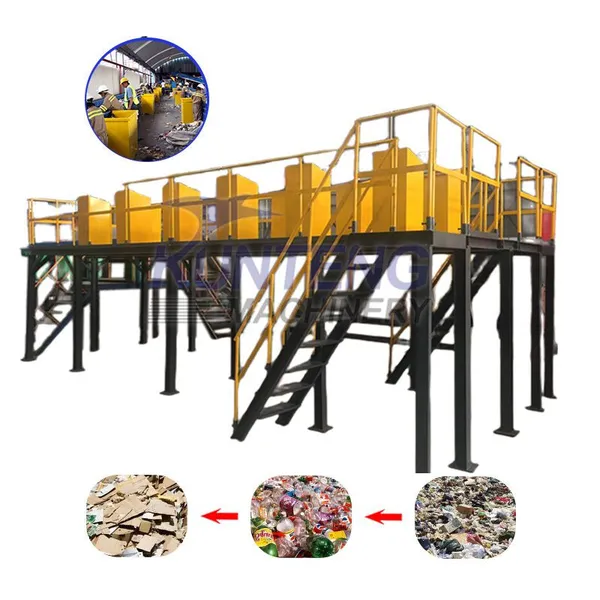 Large Dustbin for Sorting Table With Scrapshoot Hole Waste Segregation Machine Sorting Line