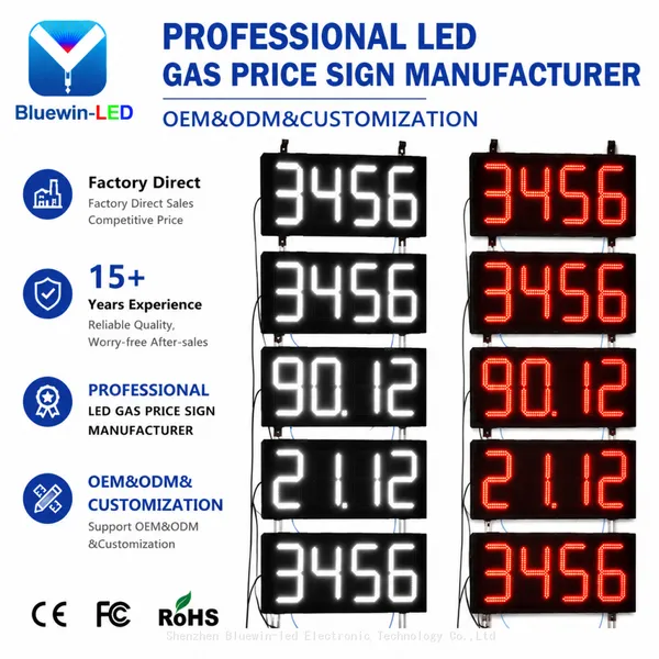 Outdoor Gas Station Electronic LED Fuel Price Sign Module