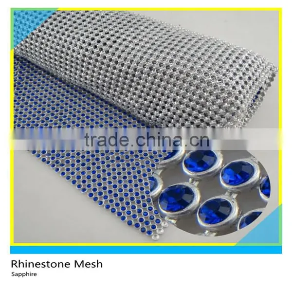 Aluminum Rhinestone Net Mesh Ss6 2mm Jet Black Crystal Silver Roll photo-3