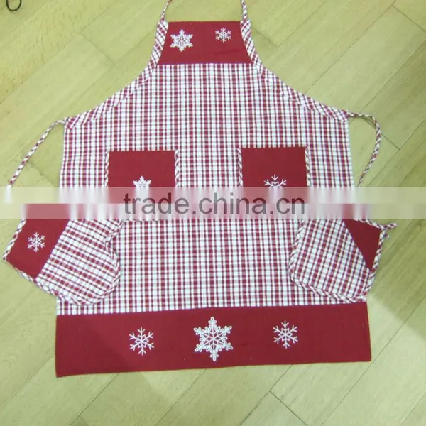 Yarn Dyed Embroidery Cotton Apron Set
