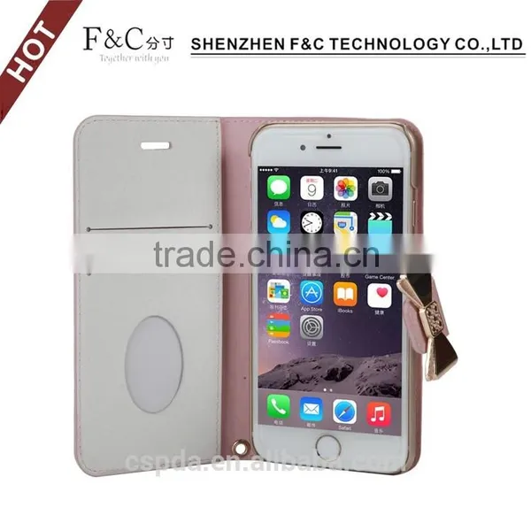 Lady Use Pink pu Leather Mobile Phone Accessories, Stand Wallet Cover for Iphone 7 Case With Card Slots and Cash Pocket photo-3