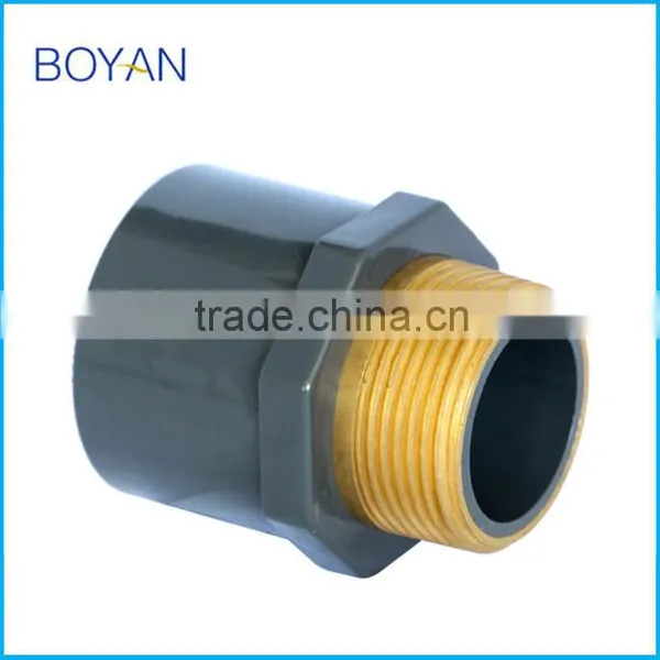 Made In China BOYAN PVC ASTM SCH80 Grey Pipe Fitting Thread Adapter Male Coupling Copper Fitting photo-2
