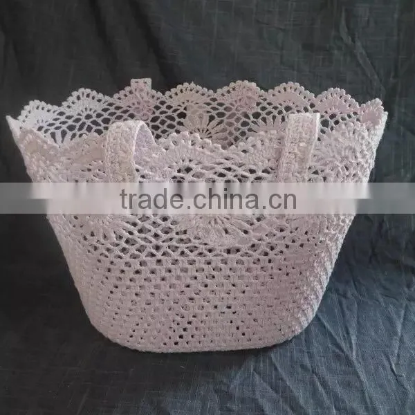 Manufacturers Selling Handmade Cotton Simple Fashion Hook Flower Hand Basket photo-3